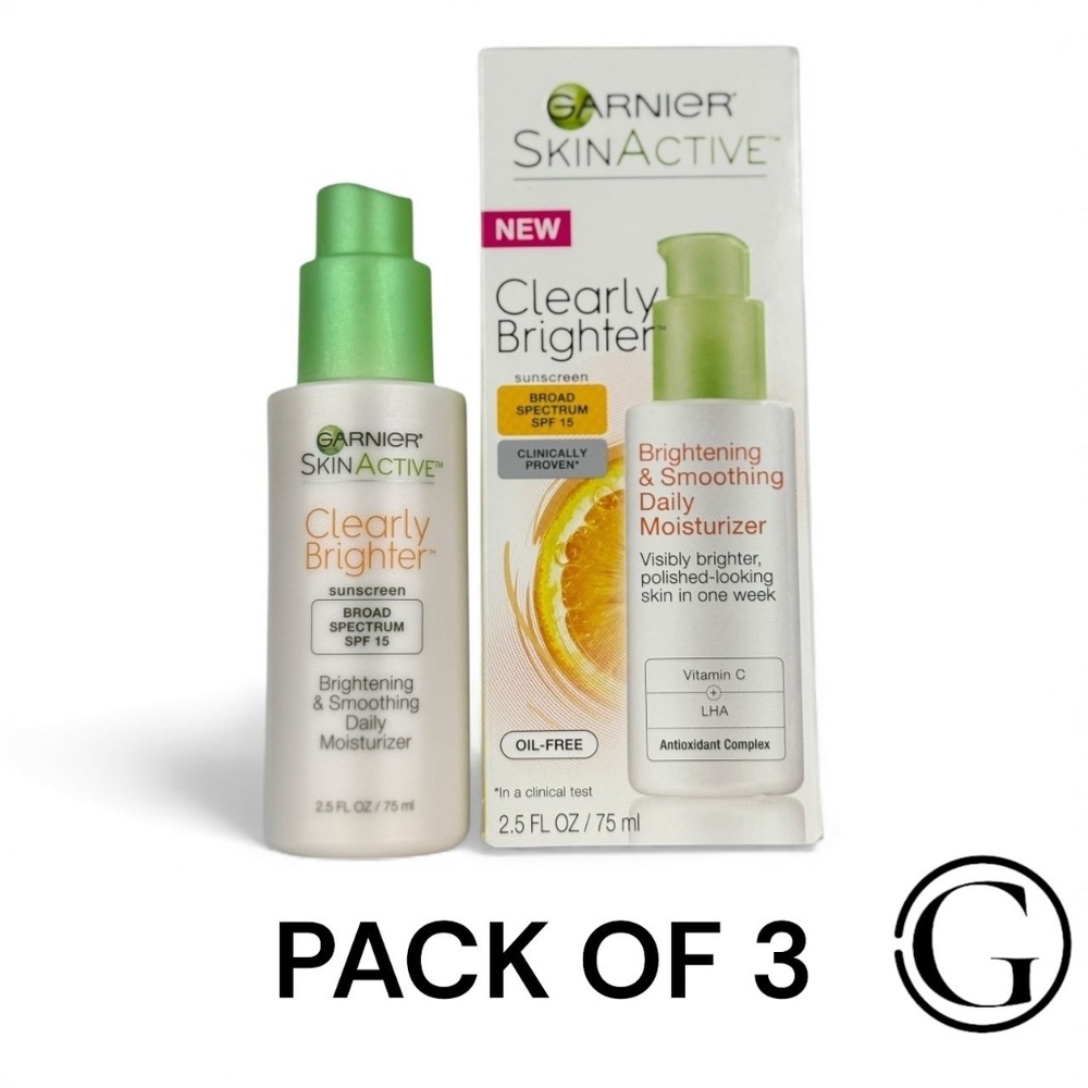 Lot of 3 Garnier Skin Active Clearly Brighter Daily Moisturizer 2.5 oz 04/2019